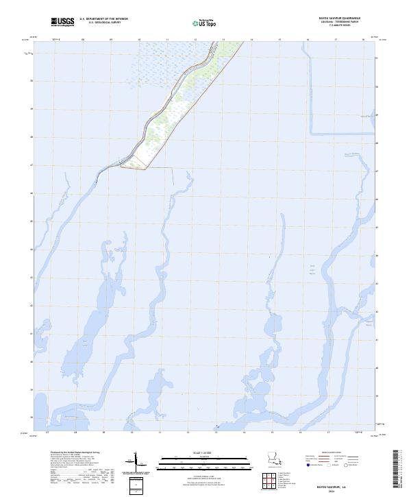 Bayou Sauveur topographic map thumbnail