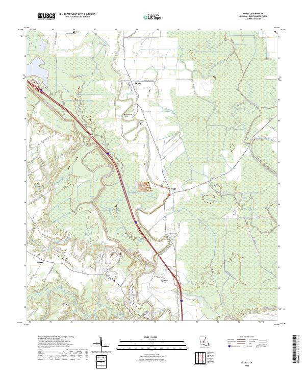 Beggs topographic map thumbnail
