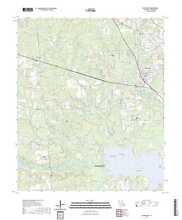Blanchard topographic map thumbnail