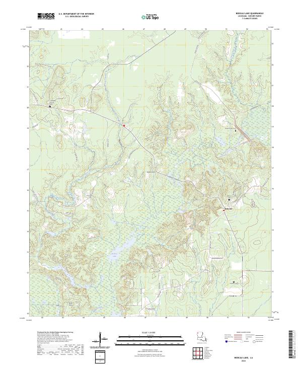 Bodcau Lake topographic map thumbnail