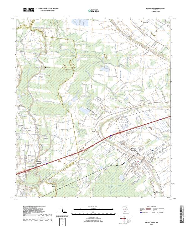 Breaux Bridge topographic map thumbnail