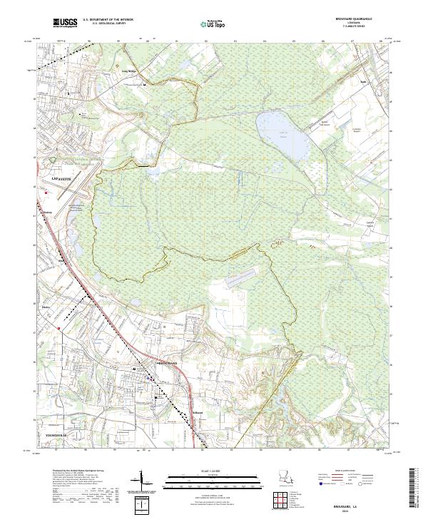Broussard topographic map thumbnail