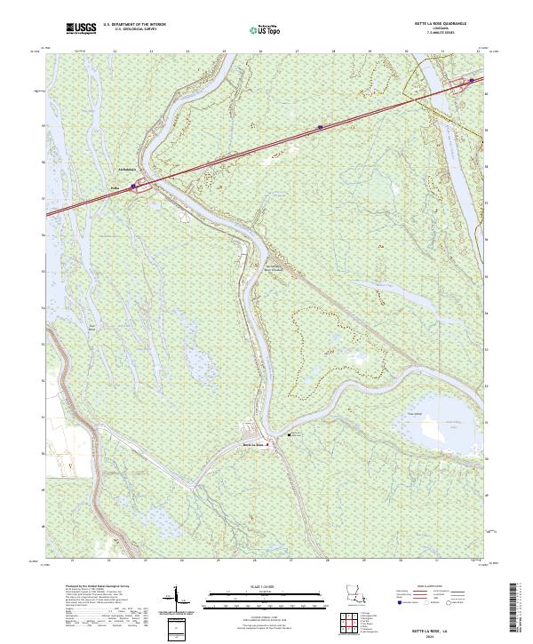 Butte La Rose topographic map thumbnail