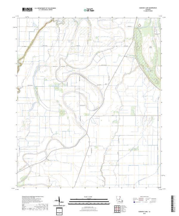 Caraway Lake topographic map thumbnail
