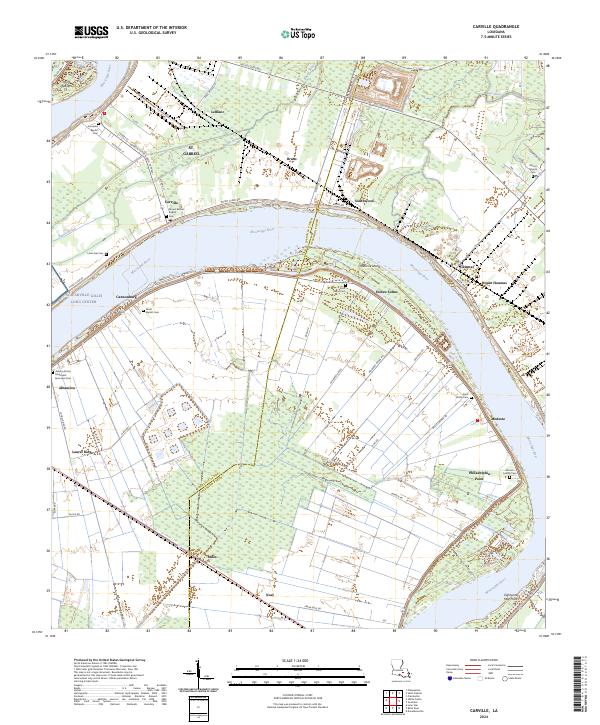 Carville topographic map thumbnail