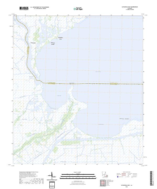 Catahoula Bay topographic map thumbnail