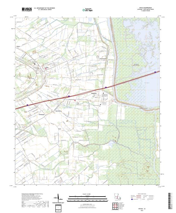 Cecilia topographic map thumbnail