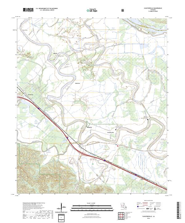 Cloutierville topographic map thumbnail