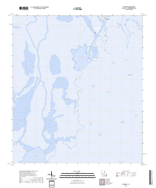 Cocodrie topographic map thumbnail