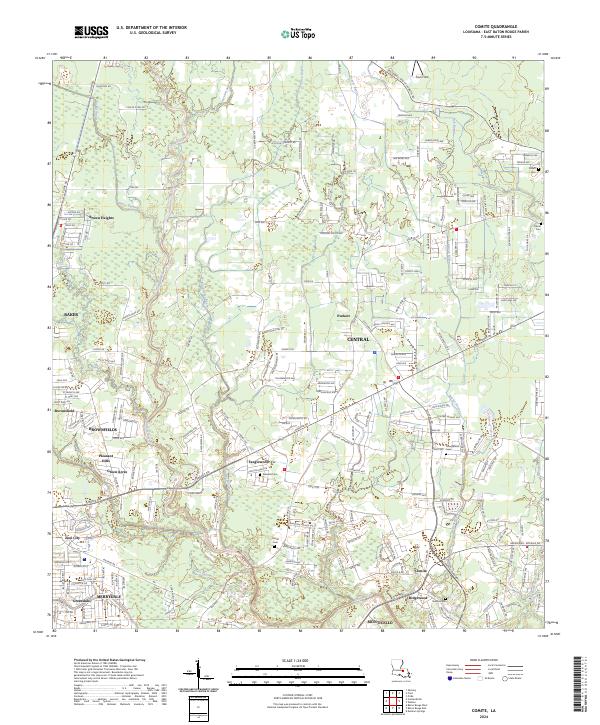 Comite topographic map thumbnail