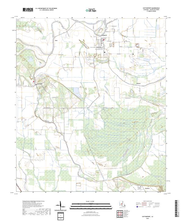 Cottonport topographic map thumbnail