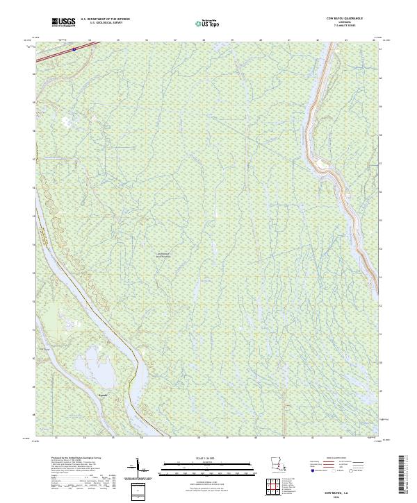 Cow Bayou topographic map thumbnail