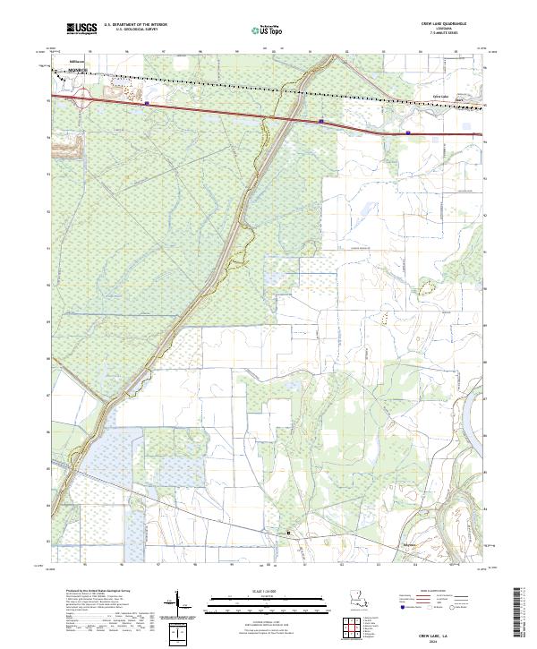 Crew Lake topographic map thumbnail