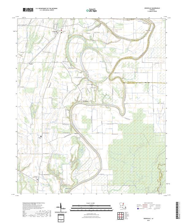 Crowville topographic map thumbnail