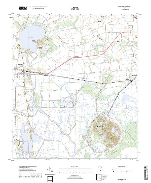 Delcambre topographic map thumbnail