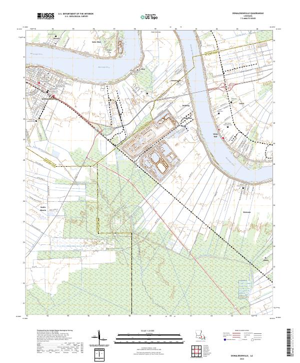Donaldsonville topographic map thumbnail