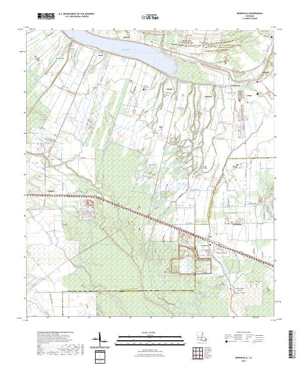 Erwinville topographic map thumbnail