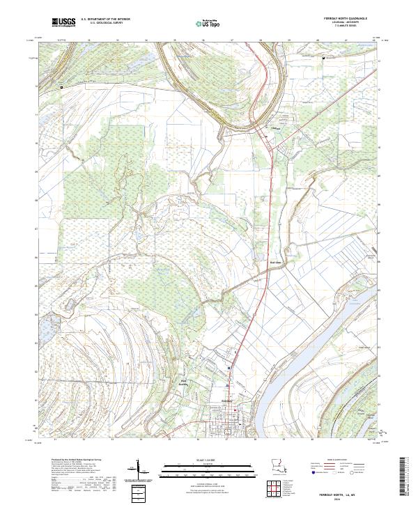 Ferriday North topographic map thumbnail