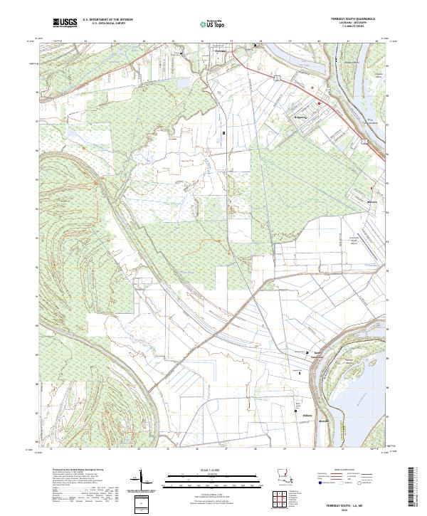 Ferriday South topographic map thumbnail
