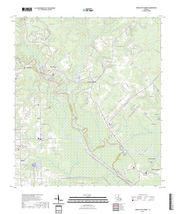 French Settlement topographic map thumbnail