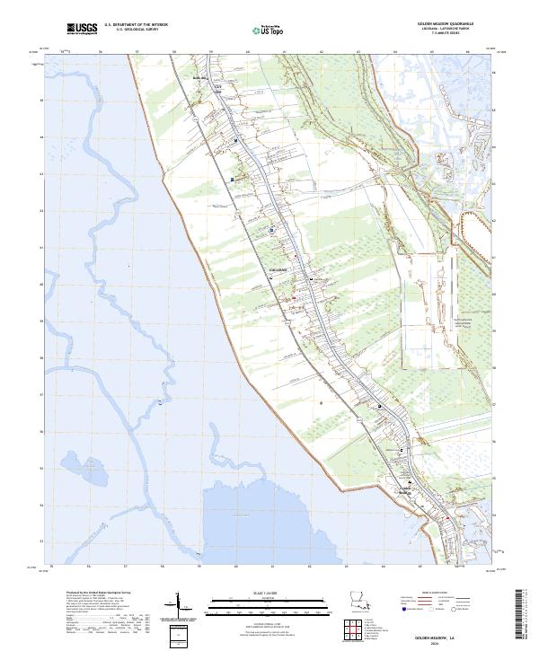 Golden Meadow topographic map thumbnail