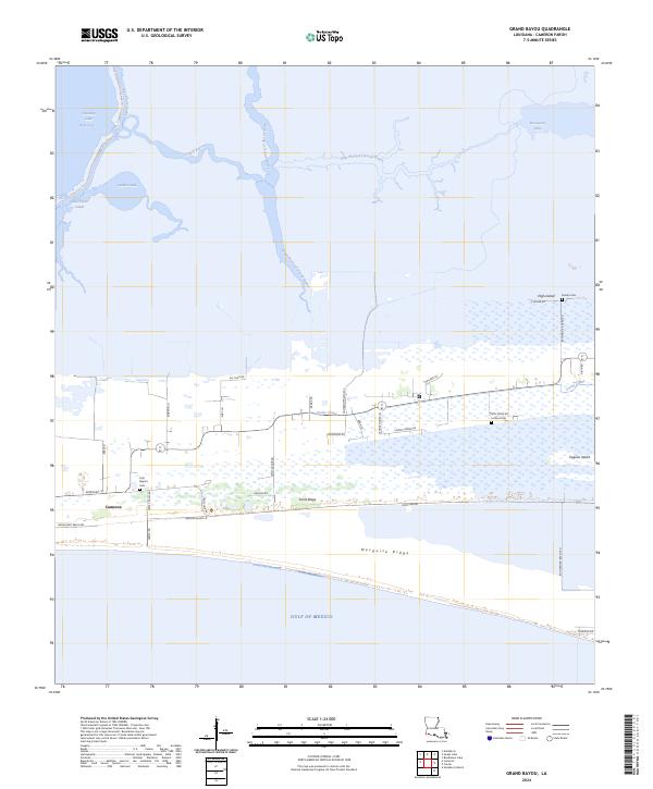 Grand Bayou 2024 topographic map thumbnail