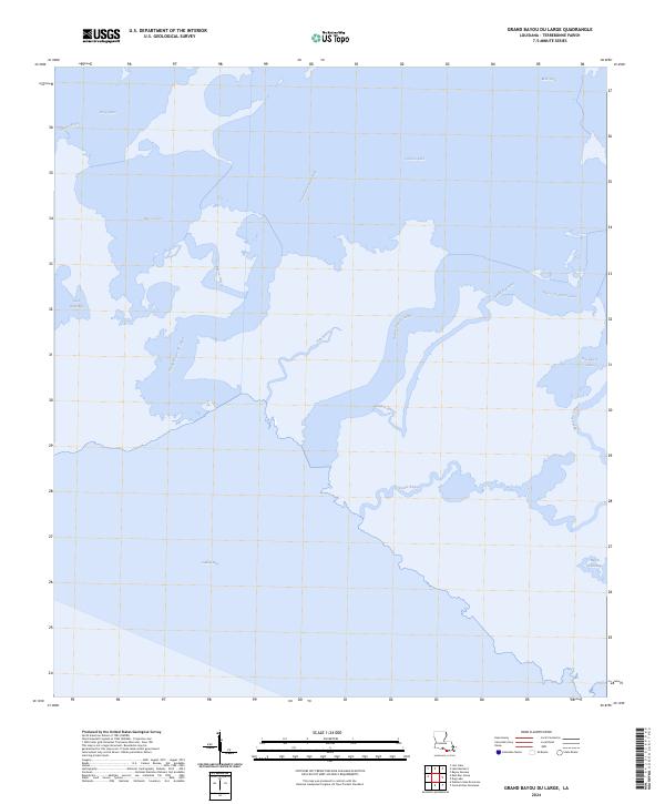 Grand Bayou du Large topographic map thumbnail