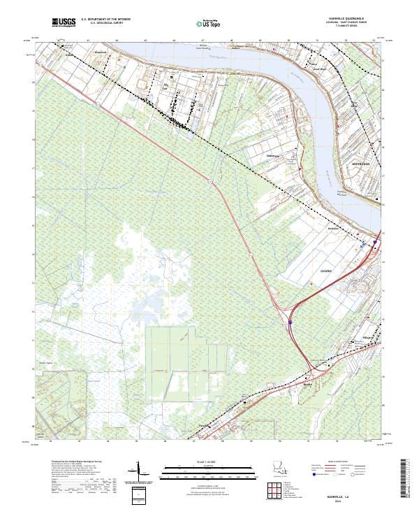 Hahnville topographic map thumbnail