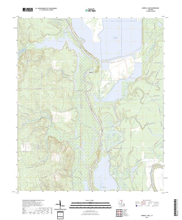 Harrell Lake topographic map thumbnail
