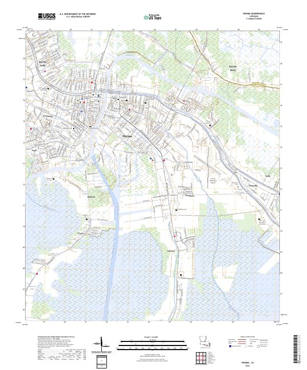 Houma topographic map thumbnail