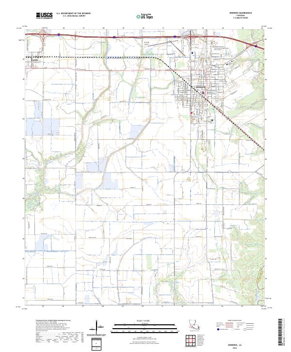 Jennings topographic map thumbnail