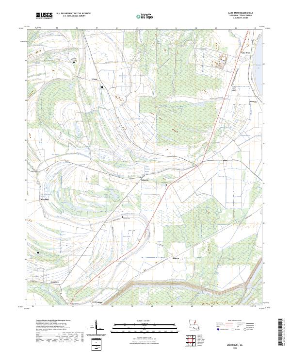 Lake Bruin topographic map thumbnail
