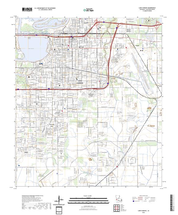 Lake Charles topographic map thumbnail