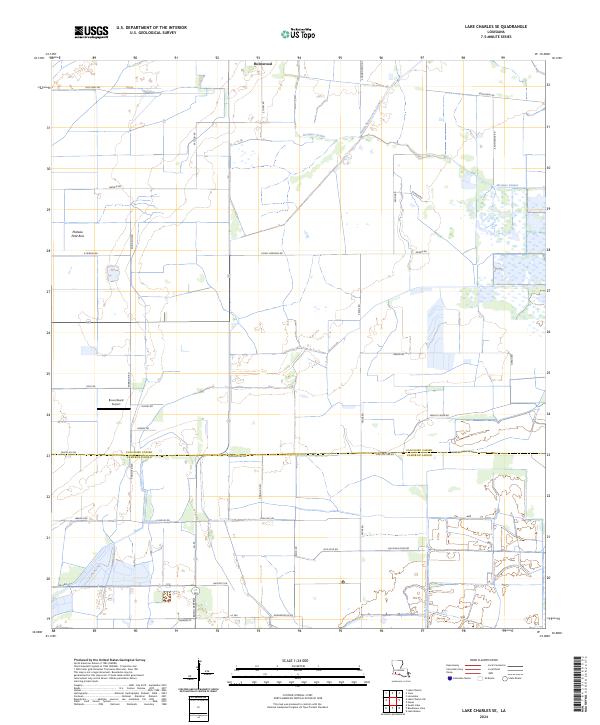 Lake Charles SE topographic map thumbnail