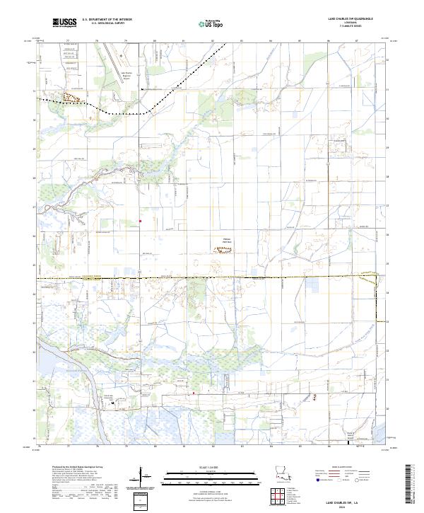 Lake Charles SW topographic map thumbnail