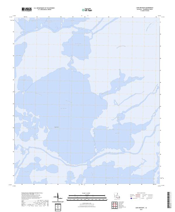 Lake Mechant topographic map thumbnail