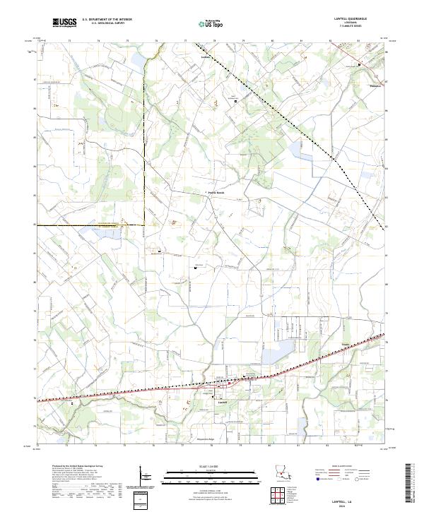 Lawtell topographic map thumbnail