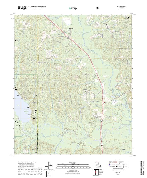Lillie topographic map thumbnail