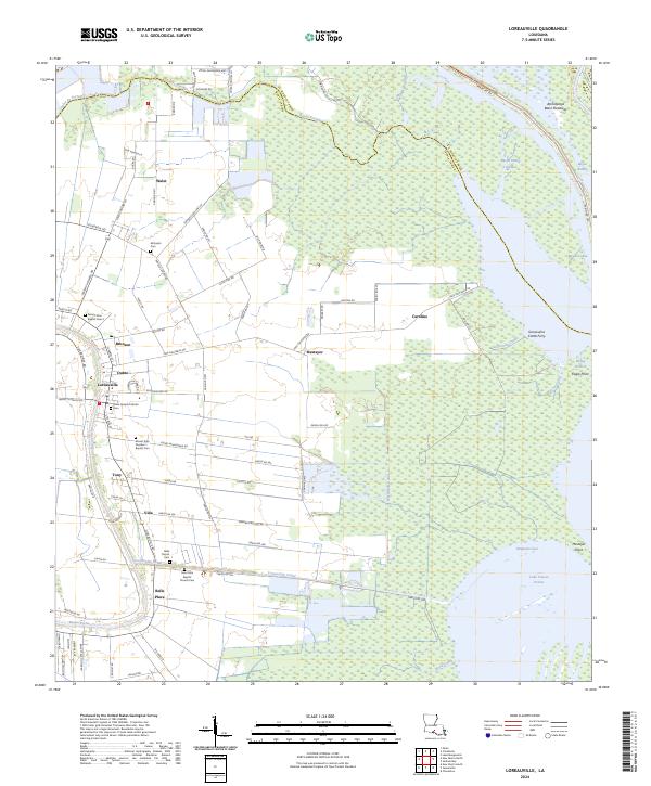 Loreauville topographic map thumbnail