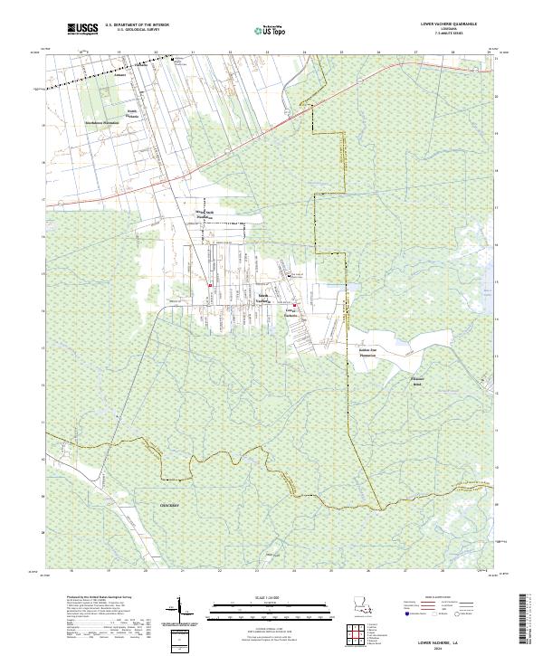 Lower Vacherie topographic map thumbnail