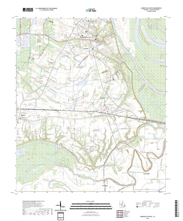 Marksville South topographic map thumbnail