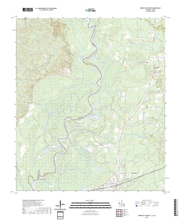 Merryville North topographic map thumbnail