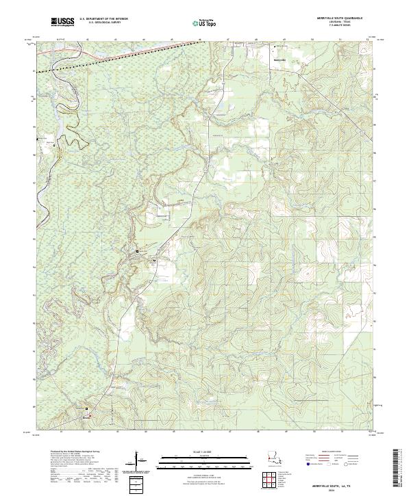 Merryville South topographic map thumbnail