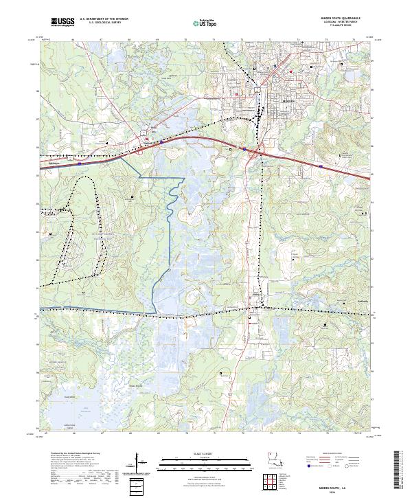 Minden South topographic map thumbnail