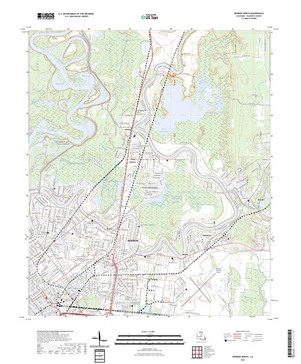 Monroe North topographic map thumbnail