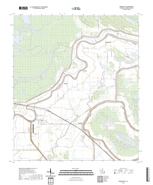 Moreauville topographic map thumbnail