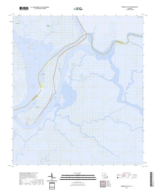 Morgan City SW topographic map thumbnail