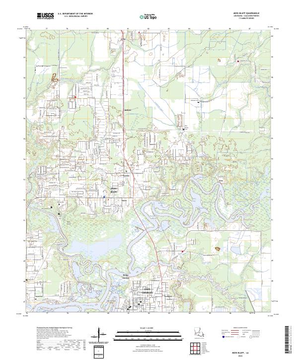 Moss Bluff topographic map thumbnail
