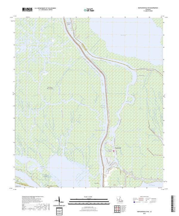 Napoleonville SW topographic map thumbnail