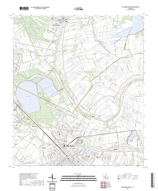 New Iberia North topographic map thumbnail